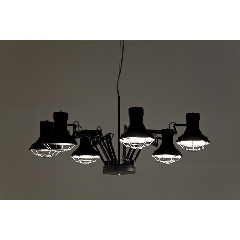 Spider 6-Light Shaded Chandelier