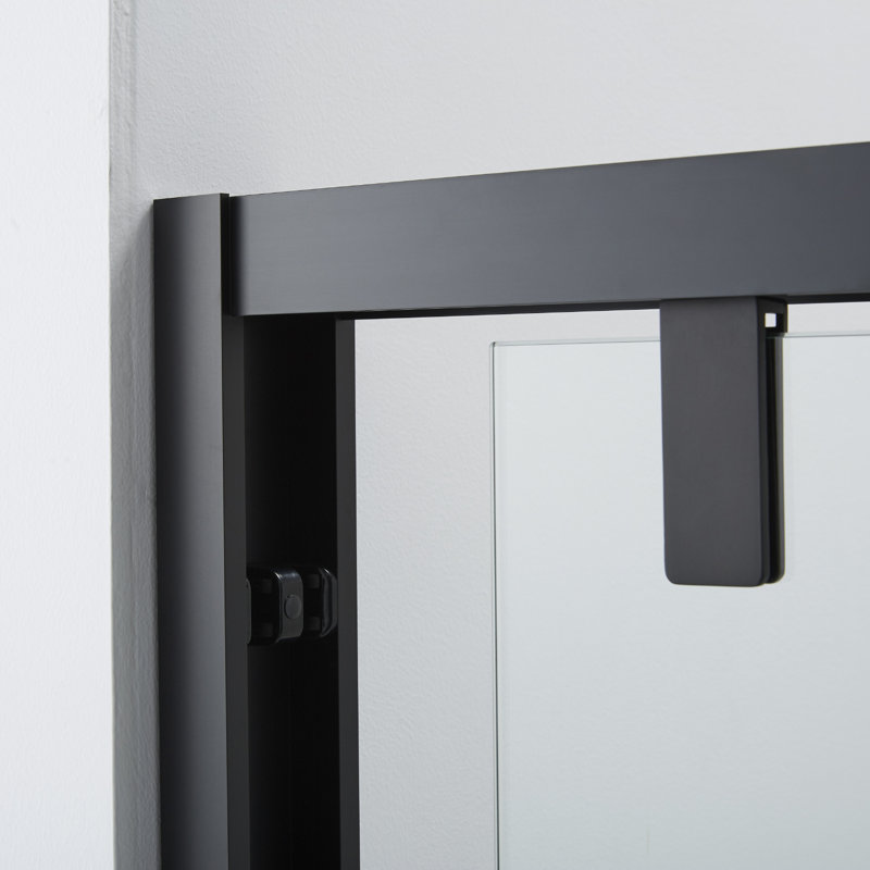 60'' - W x 76'' H Double Added Door Framed Shower Door with, Matte Black