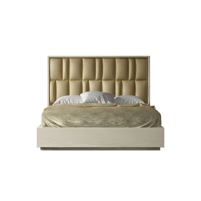 Tufted Solid Wood and Upholstered Standard Bed -  Everly Quinn, 7D9B847669E943088DEAB9A45D193BF1
