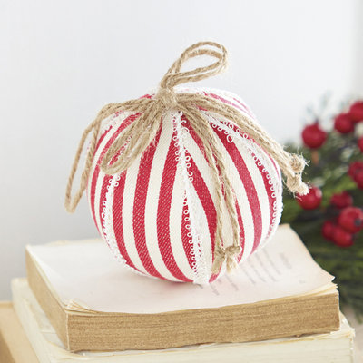 4'' Handmade Fabric Ball Ornament