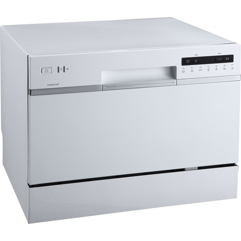 21-5/8 Inch Wide 6 Place Setting Countertop Dishwasher, White