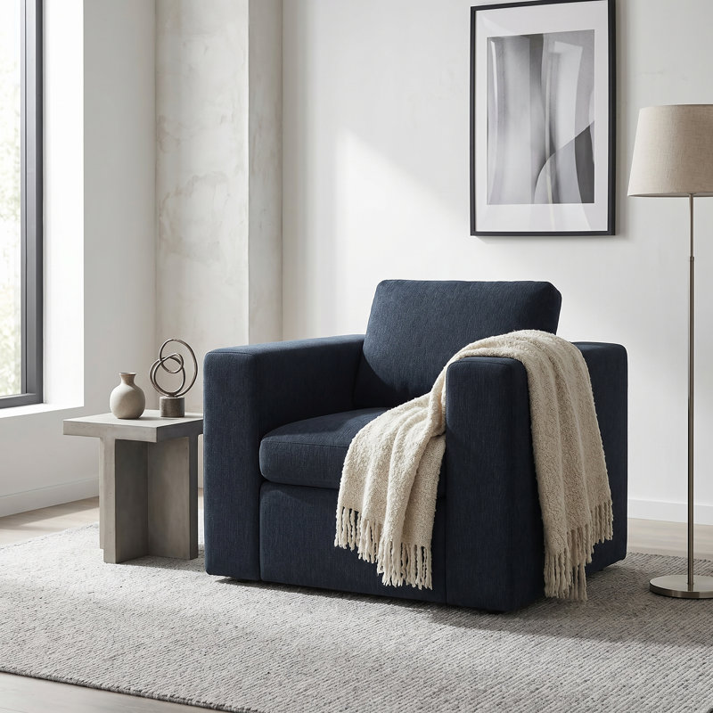 Fauteuil d'appoint 32 po Lockheart , Bleu