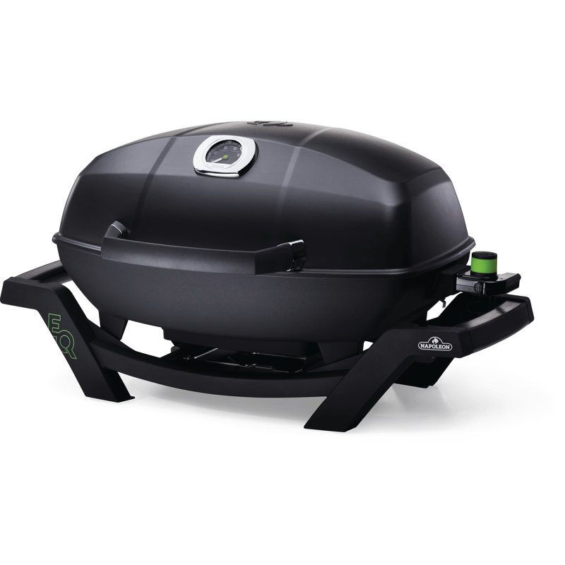 Napoleon Black Portable Electric Grill with Cast Iron Grids
