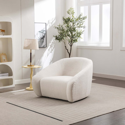Fauteuil d'appoint moderne et rembourré, pivotant à 360 °
