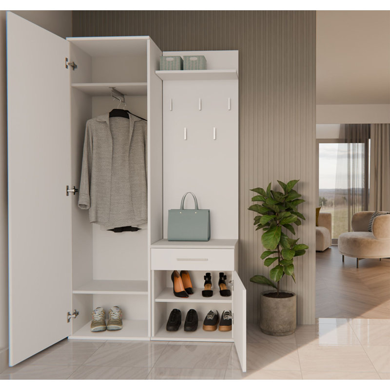 Hall Tree 100cm Wide, White