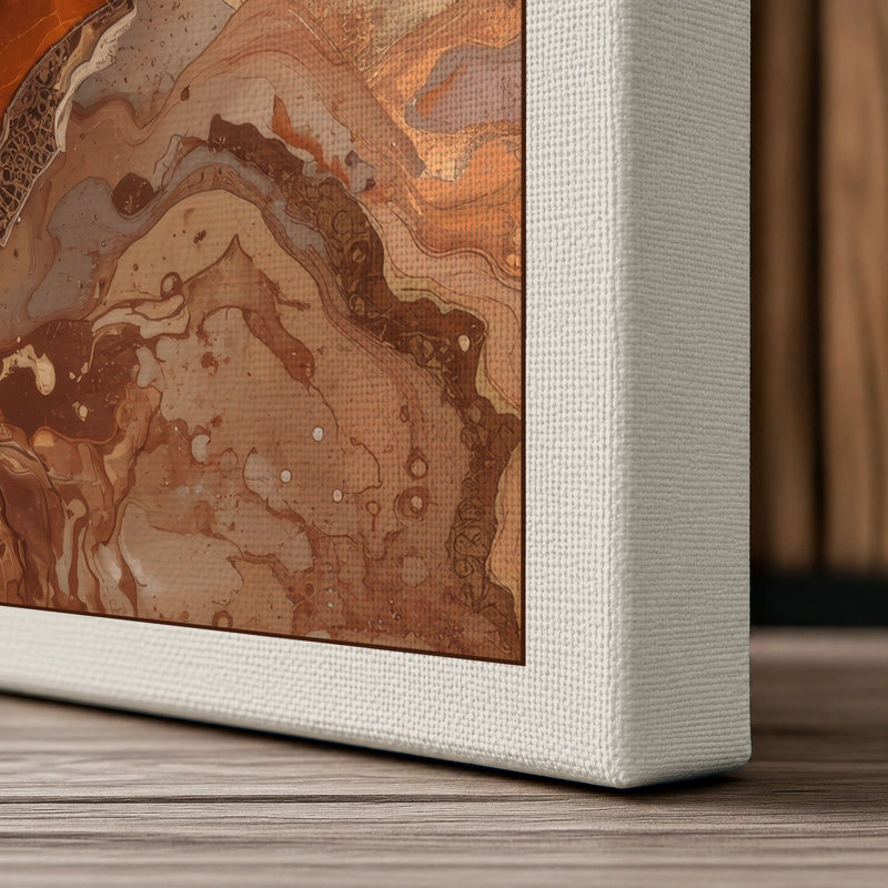 Winding Desert River Modern - Wrapped Canvas, 36x24 - 91.4 x 61.0 cm, Cream Border