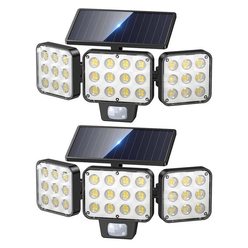 Solar Lights Outdoor Motion Sensor, 3500lm Bright Solar Flood Lights Outdoor, Adjustable & Upgrade Glass Panel, Wireless Led Solar Powered Security Spot Lights