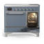 Cuisinière à induction de 40 pouces avec 6 éléments à induction en bleu gris Majestic III Series (garniture chromée)-124828854-124828849