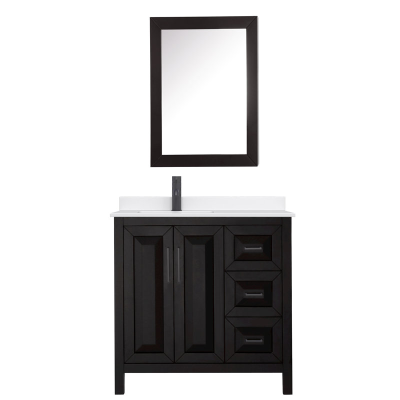 Daria 36'' W Vanity, Brown, Matte Black, Giotto Quartz