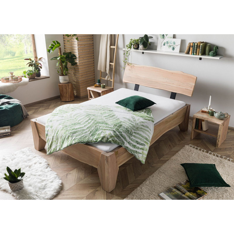 Pure Acacia Solid Wood Bed, European Double (140 x 200cm)