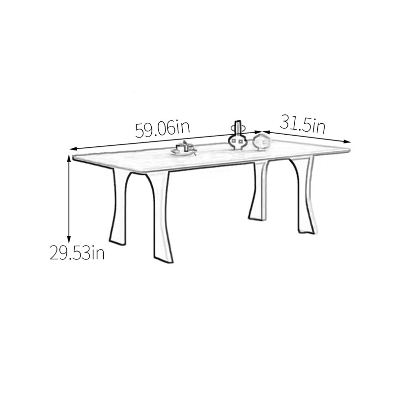 Table de salle à manger Aesthetic, Taupe, H 29,53 po x L 59,06 po x l 31,5 po