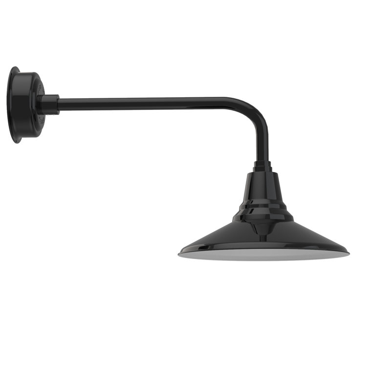 Luminaire de grange d’extérieur Albali, Noir, H 15,12 po x l 14 po x P 33,25 po