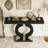 Mirrored Console Table Modern Sofa Table with O-Shaped Base-330071916