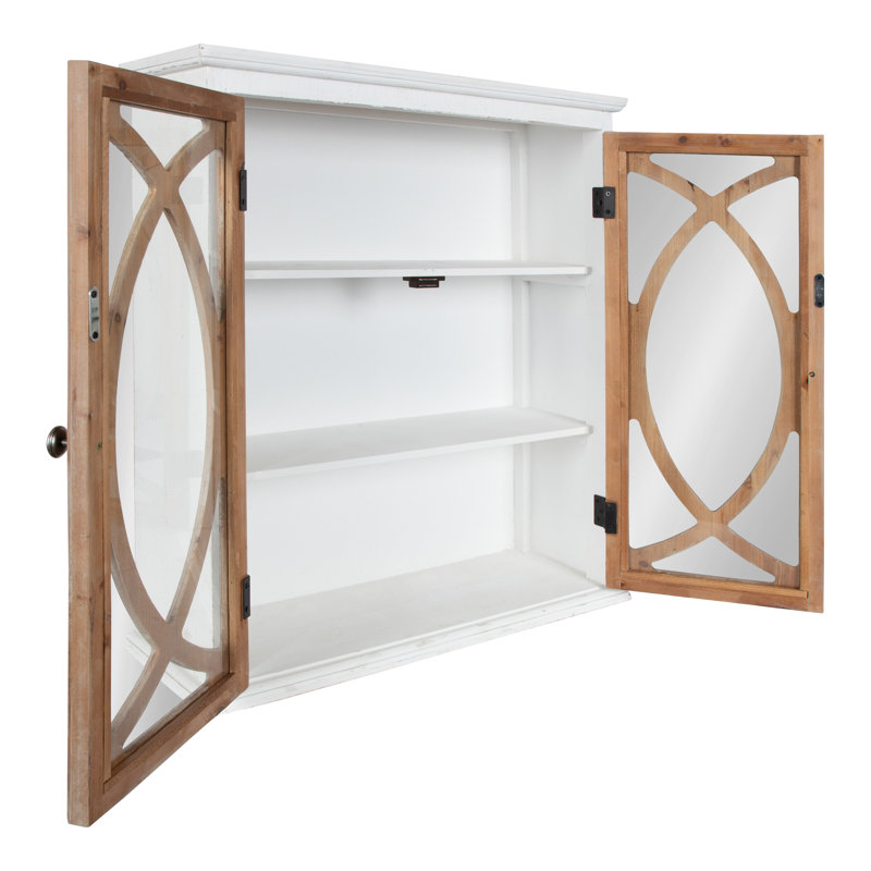 Garces Accent Cabinet, White/Walnut