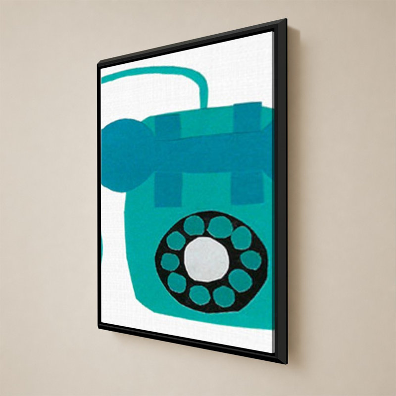 «Retro Téléphone Blue» par Jen Bucheli - Impression sur toile