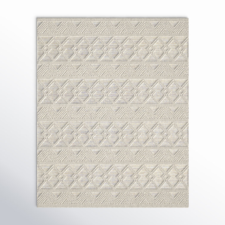 Tribeca Geometric Handmade Flatweave Wool Blue/Cream Area Rug