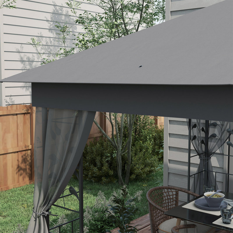10 pi. L 11,65 pi. D Pavillon de jardin en acier