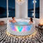 Baignoire tourbillon d'angle en acrylique blanc laiteux 59 pouces avec 16 jets et chauffage