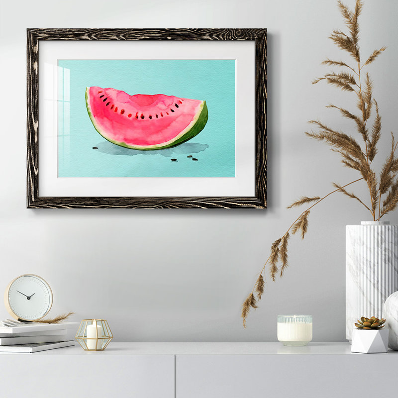Summer Watermelon I - impression d'un seul cadre photo, Noir, H 14 po x l 20 po x P 1,5 po