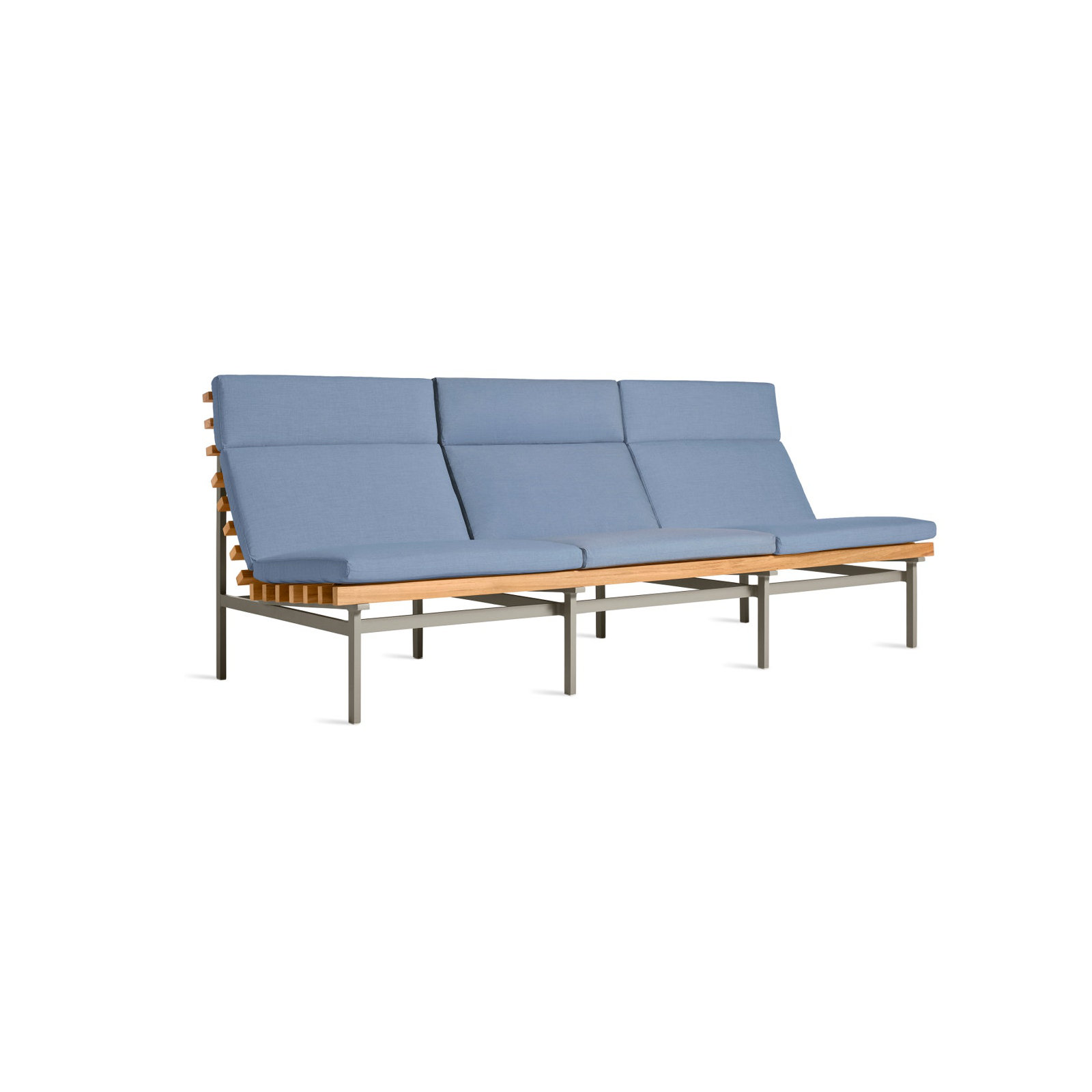 Perch 88'' Wide Powder Coated Aluminum Patio Sofa with Cushions, Charcoal, Sunbrella Haze
