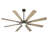 66 Inch Large Ceiling Fan with Light, Modern 8-Blade Black and Walnut Indoor Outdoor Fans with Remote App Control Dimmable Light, Quiet DC Motor Reversible 6 Speed Timer-652494716-652494719-652494718