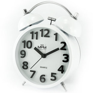Roman Numeral Metal Mechanical Alarm Tabletop Clock