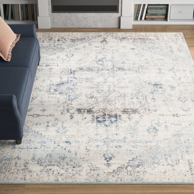 Tapis à motif oriental ivoire / bleu / chameau Flatiron
