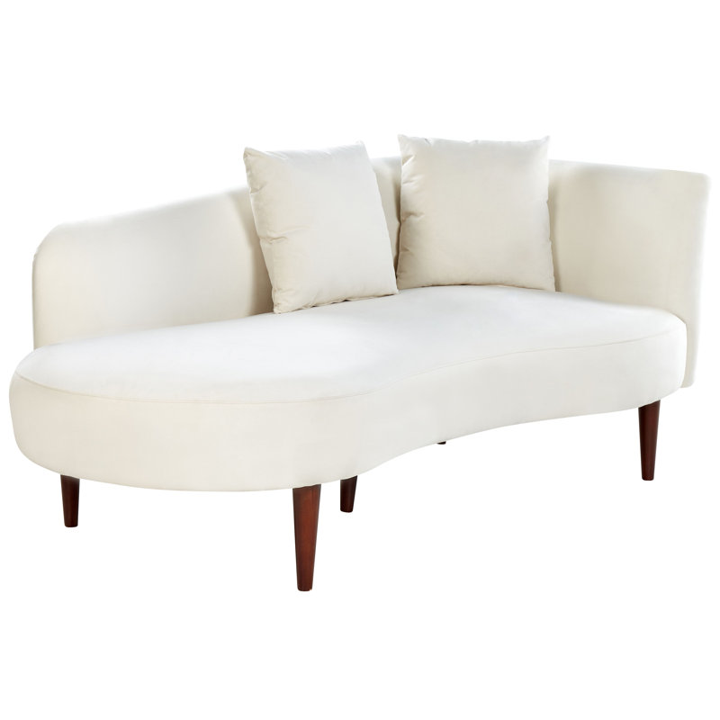 Oliveras Upholstered Chaise Lounge, Cream Velvet