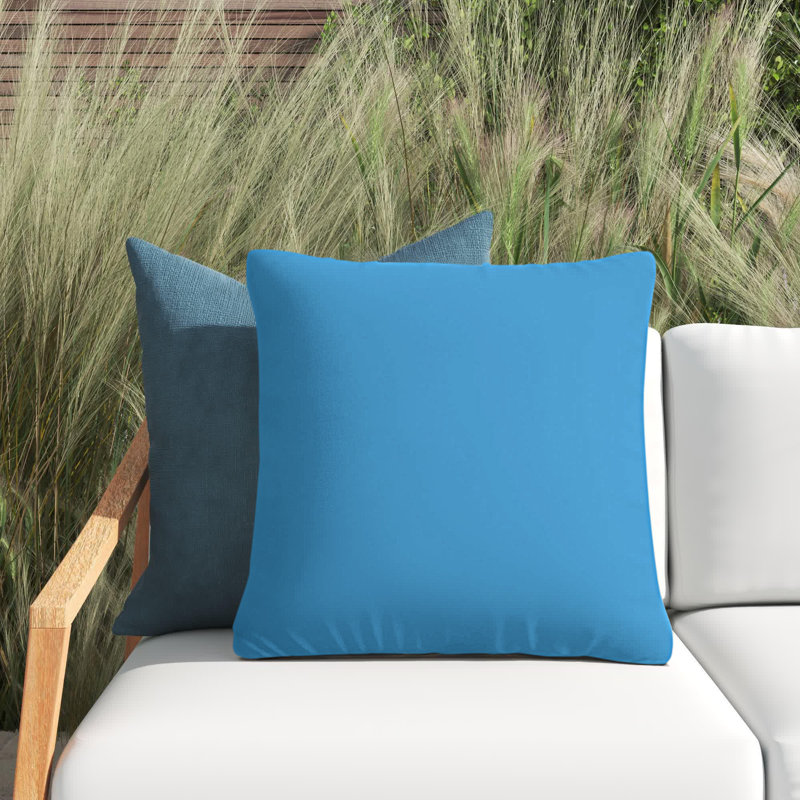 Borgey Outdoor Reversible Throw Pillow, Light Blue, 22" H x 22" W x 6" D