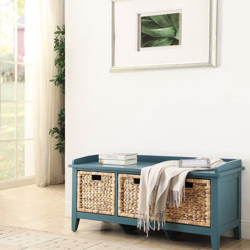 Banc sarcelle avec 3 tiroirs pour la chambre à coucher - et style moderne dans 3 rangements élégants