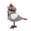 Oiseau festif en tissu avec nœud papillon écossais et chapeau rouge pour les fêtes, paquet de 2