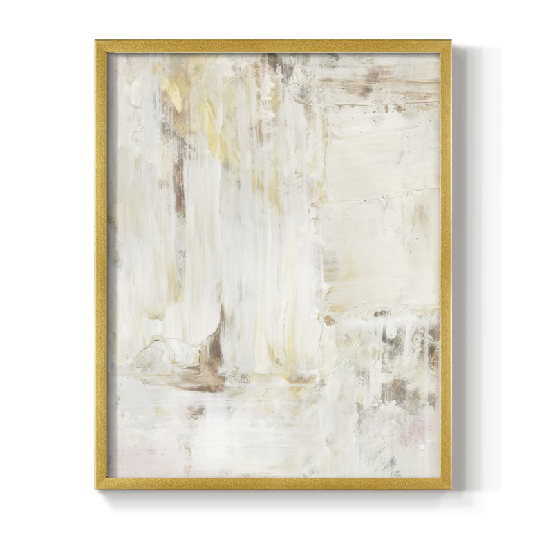 «Milky Patina I», reproduction encadrée - bois massif, H 15 po x l 12 po, Cadre doré