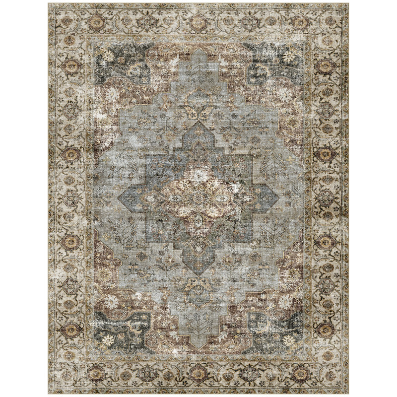 Washable Oriental Indoor Rug, Rectangle 7'7" x 10'
