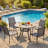 Round 4 - Person Outdoor Dining Set with 4 Stackable PVC-coated polyester Armrest Chairs-451664561