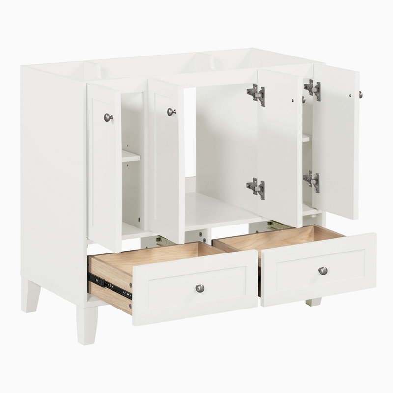 Base de meuble-lavabo simple 35,51 po seulement, Blanc