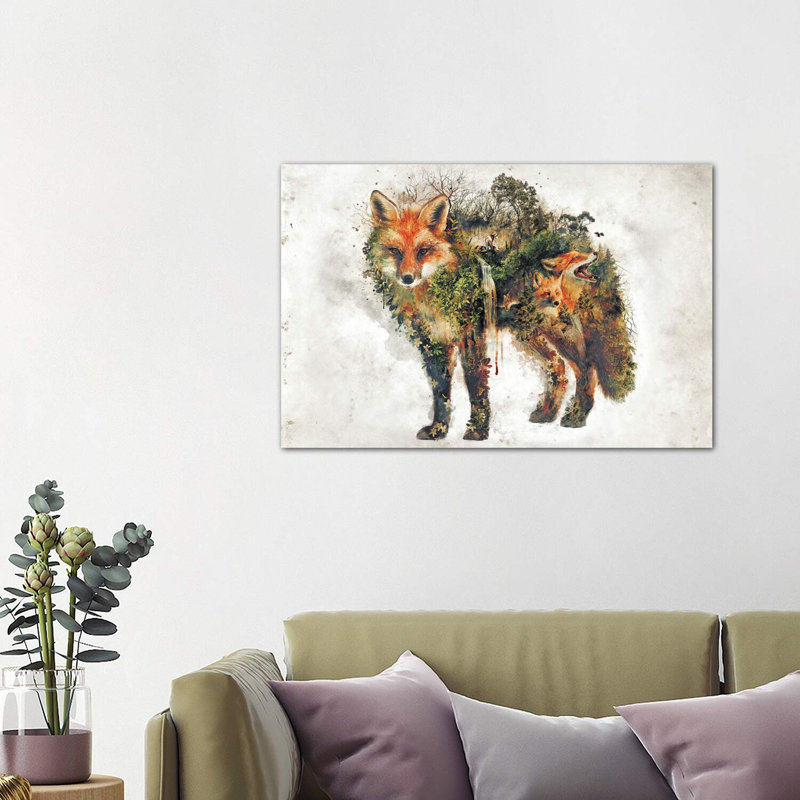 Surreal Fox by Barrett Biggers - Wrapped Canvas Print, 101.6 cm H x 66.04 cm W x 1.91 cm D