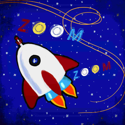 " Space Zoom Zoom " Painting Print