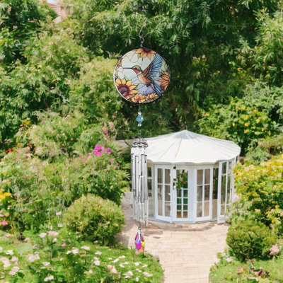 21" Long Hummingbird Silhouette Scene Wind Chime