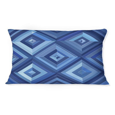 Blue Modern Maze II - Coussin lombaire moderne