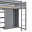 Lit mezzanine en bois avec plusieurs tablettes de rangement et garde-robe-1025630600