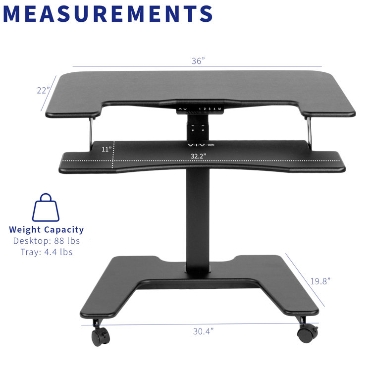 Small Footprint Sit-Stand Mobile Workstation - Black