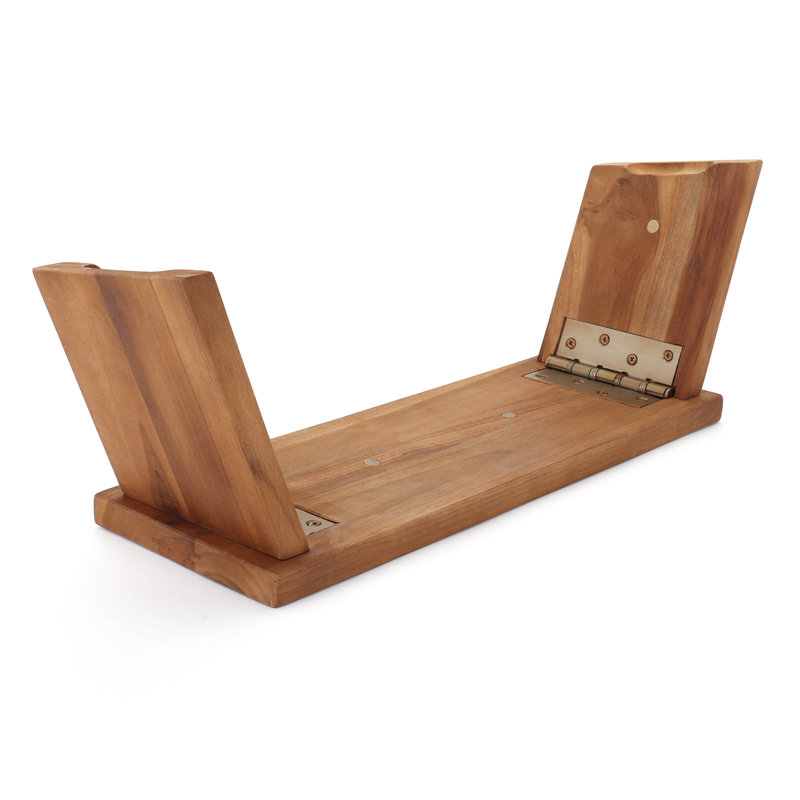 Teak Folding Meditation Bench with Hinged Legs