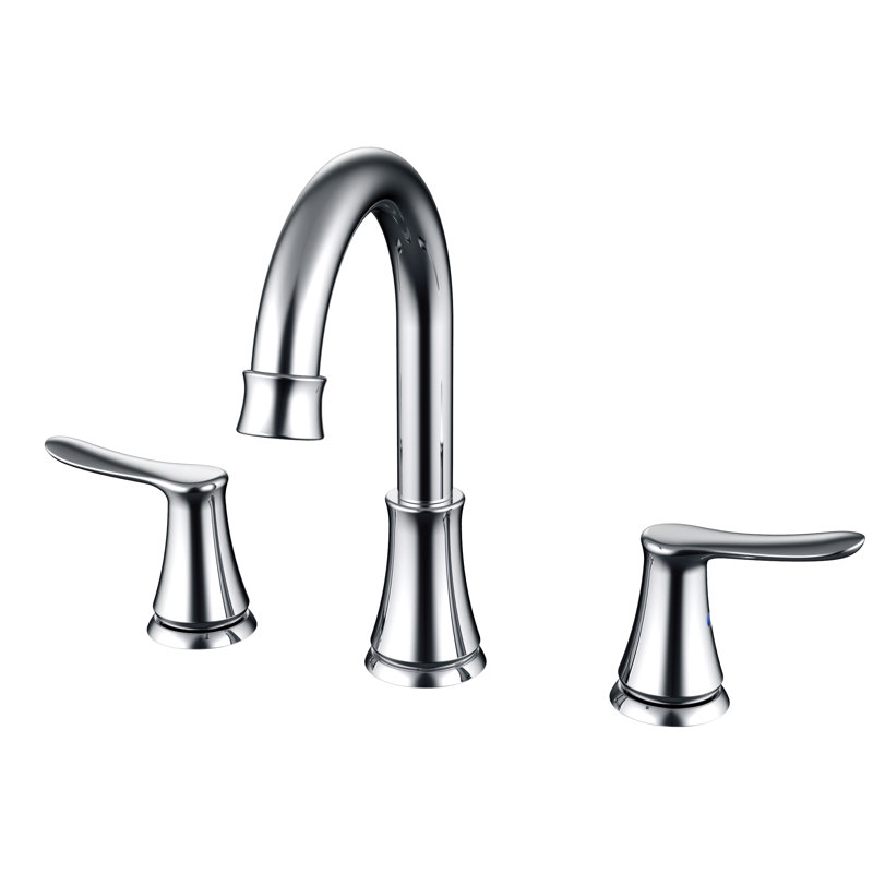 Widespread 2-handle Bathroom Faucet with Drain Assembly, Chrome