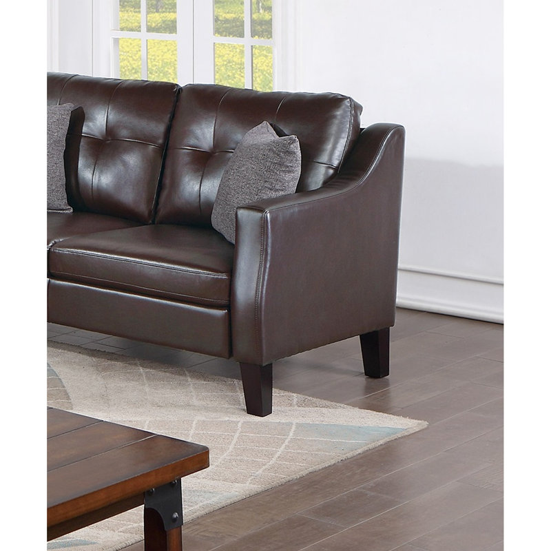 Gel moderne avec coussins spacieux et dossiers de style contemporain 2 po, Marron foncé