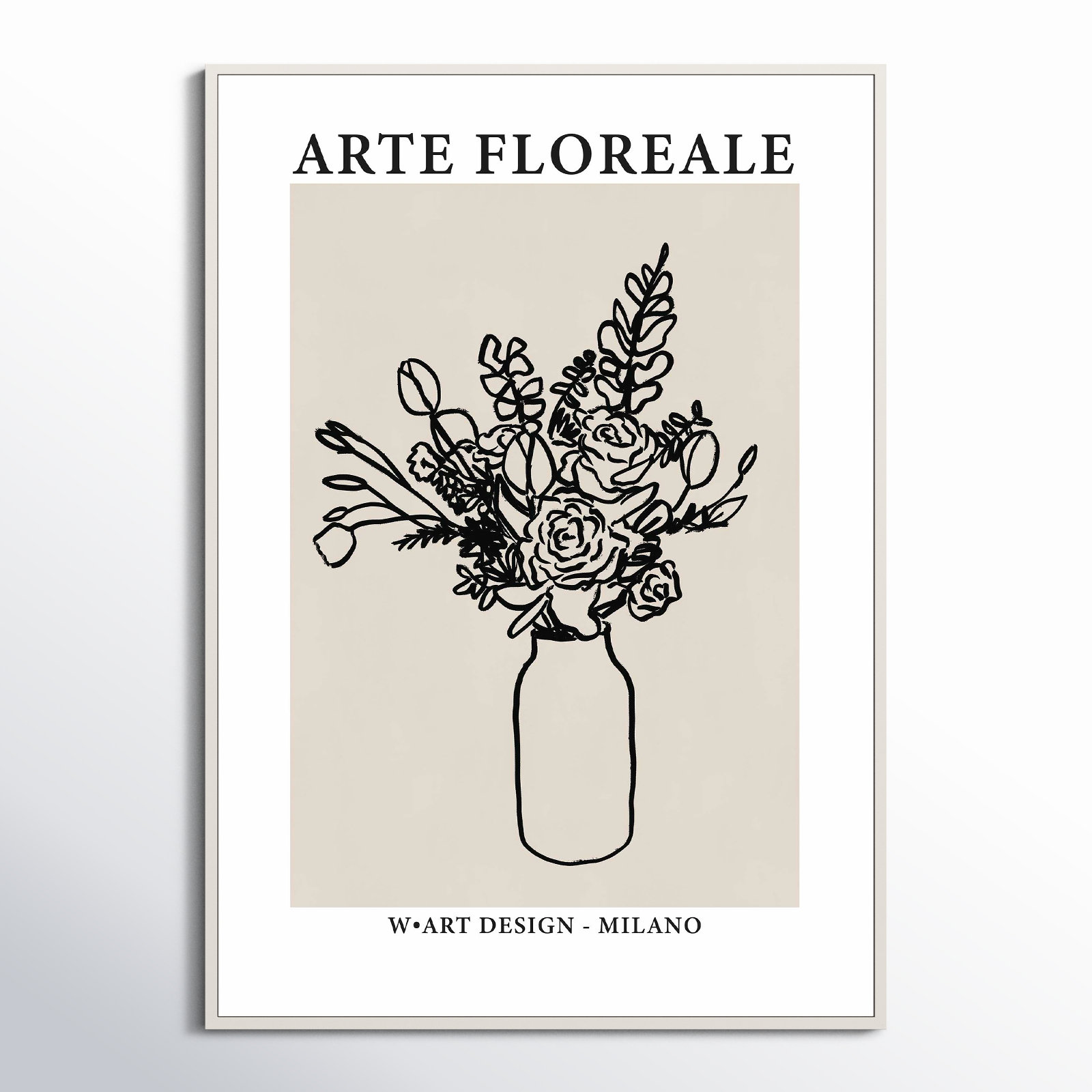 Bonte "Arte Floreale 2" Print by Romina Gadler, Black Canvas Framed, 50" H x 35" W
