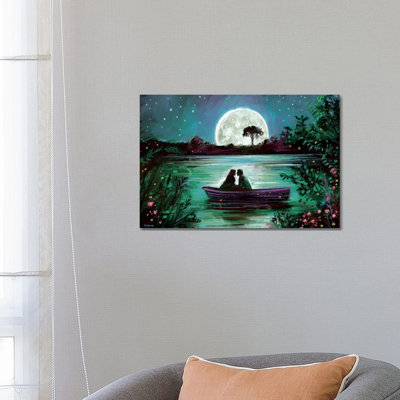 Love In Boat by P.D. Moreno - Wrapped Canvas Painting