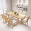 Ensemble de table de salle à manger extensible 9 pièces 84 po avec rallonge amovible de 24 po, ensemble de table en bois massif naturel avec 6 chaises sans accoudoirs rembourrées et 2 chaises rembourrées pour la salle à manger et le salon-1067526115