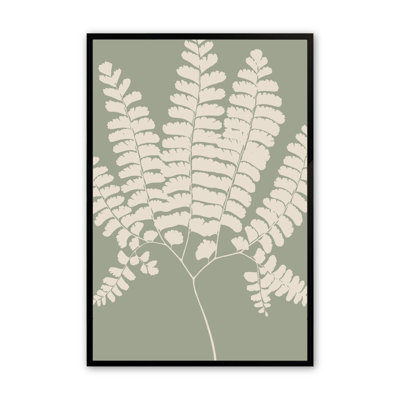 «Botanic Harmony In Sage V», reproduction d'art encadrée