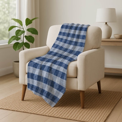 Addison Machine Washable Sherpa ASB924 Plaid Throw Blanket