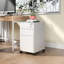 Classeur mobile à 3 tiroirs avec serrure, chariot de rangement roulant entièrement en acier avec conception anti-basculement, armoire de bureau / maison entièrement assemblée en blanc